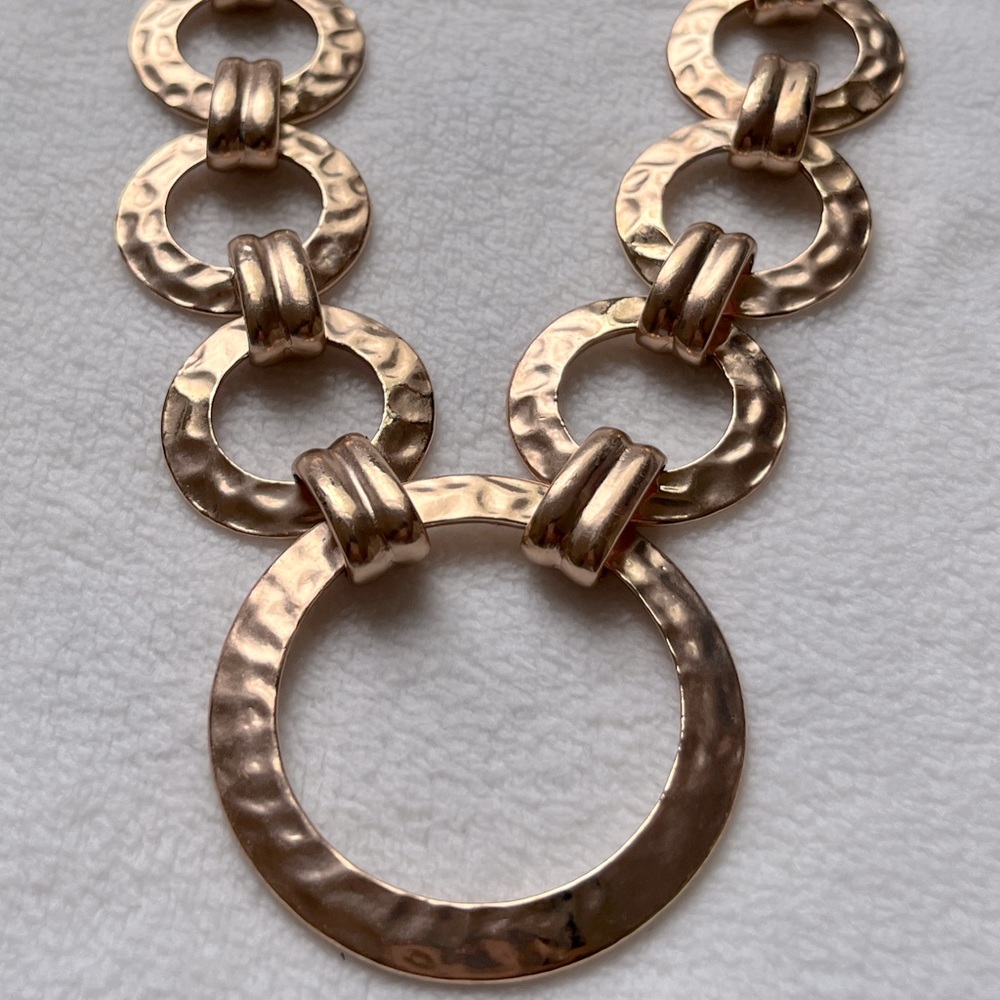 Karine Sultan Marie Link Collar Necklace- Rose Gold - Handcrafted Jewelry